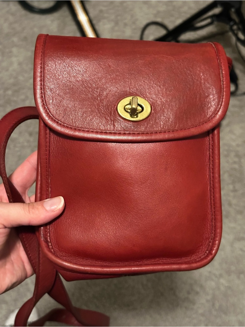 Vintage Coach Small Sidepack 9978 Red Leather Belt Bag Crossbody USA - Picture 12 of 12